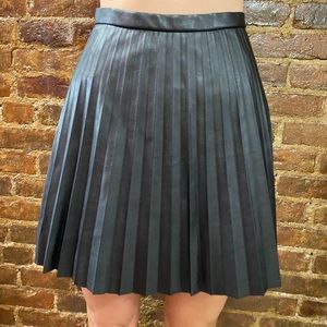 NEW JCrew Faux Leather Pleated Skirt